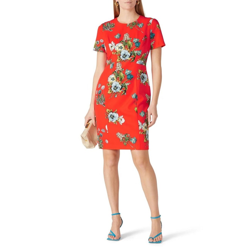 Black Halo Floral Jodee Sheath Dress Red Sz 20 Wedding Guest Cocktail